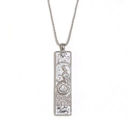 Capricorn Zodiac Amulet Necklace Silver Waterproof Stainless Steel