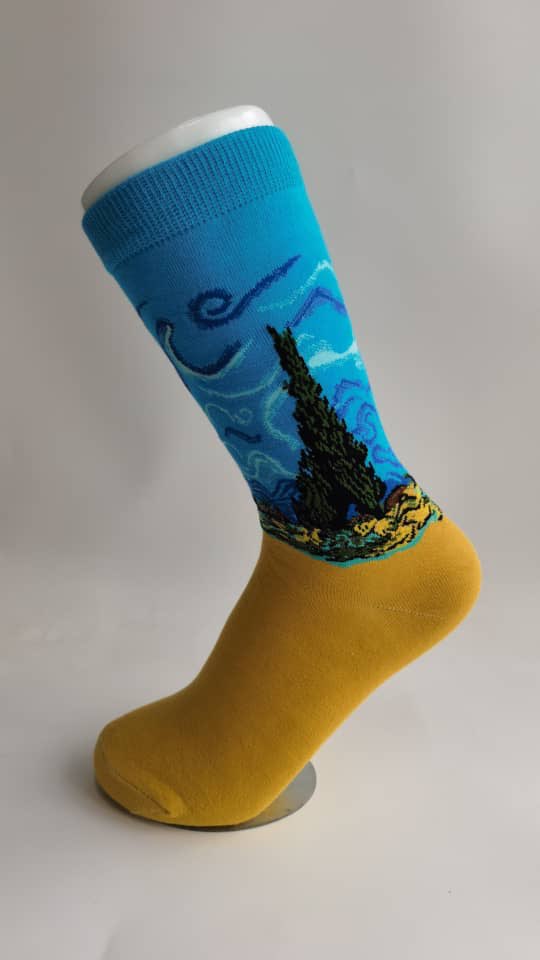 Van Gogh cypresses in wheat field