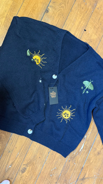 Celestial cardigan, navy blue