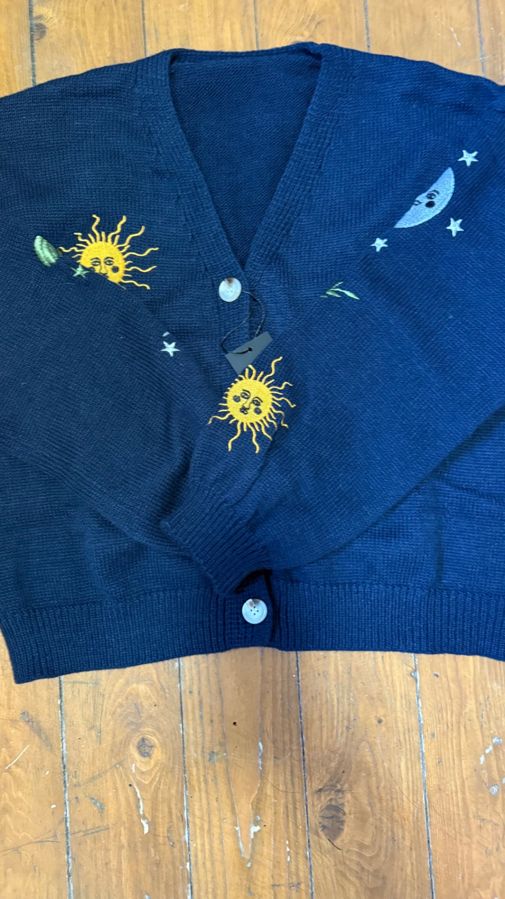 Celestial cardigan, navy blue