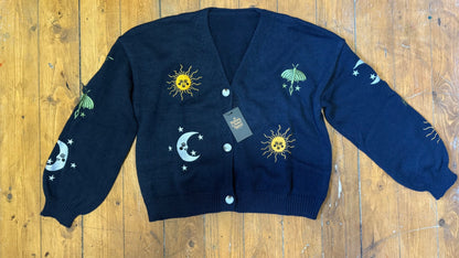 Celestial cardigan, navy blue