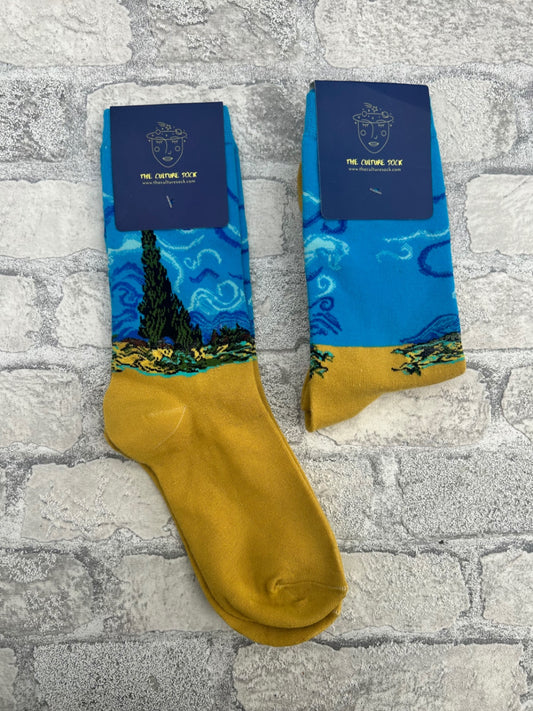 Van Gogh cypresses in wheat field