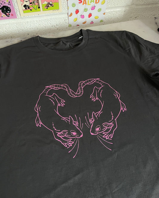 Fruit Salad X Idlehands Tattoo Rats in Love T-Shirt - Medium