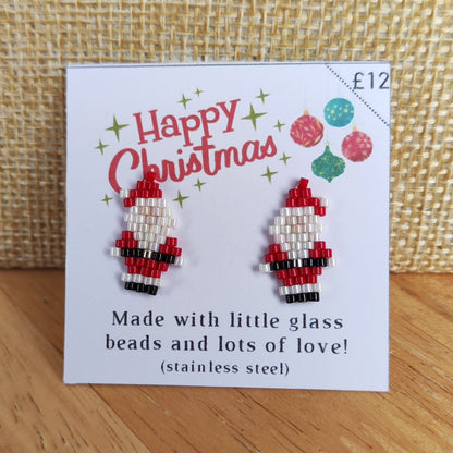 Beaded Stud Earrings - Christmas