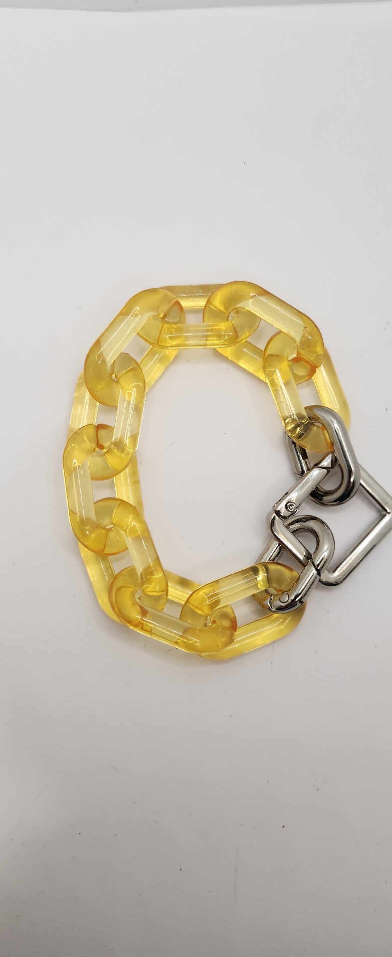 Orange jelly link bracelet