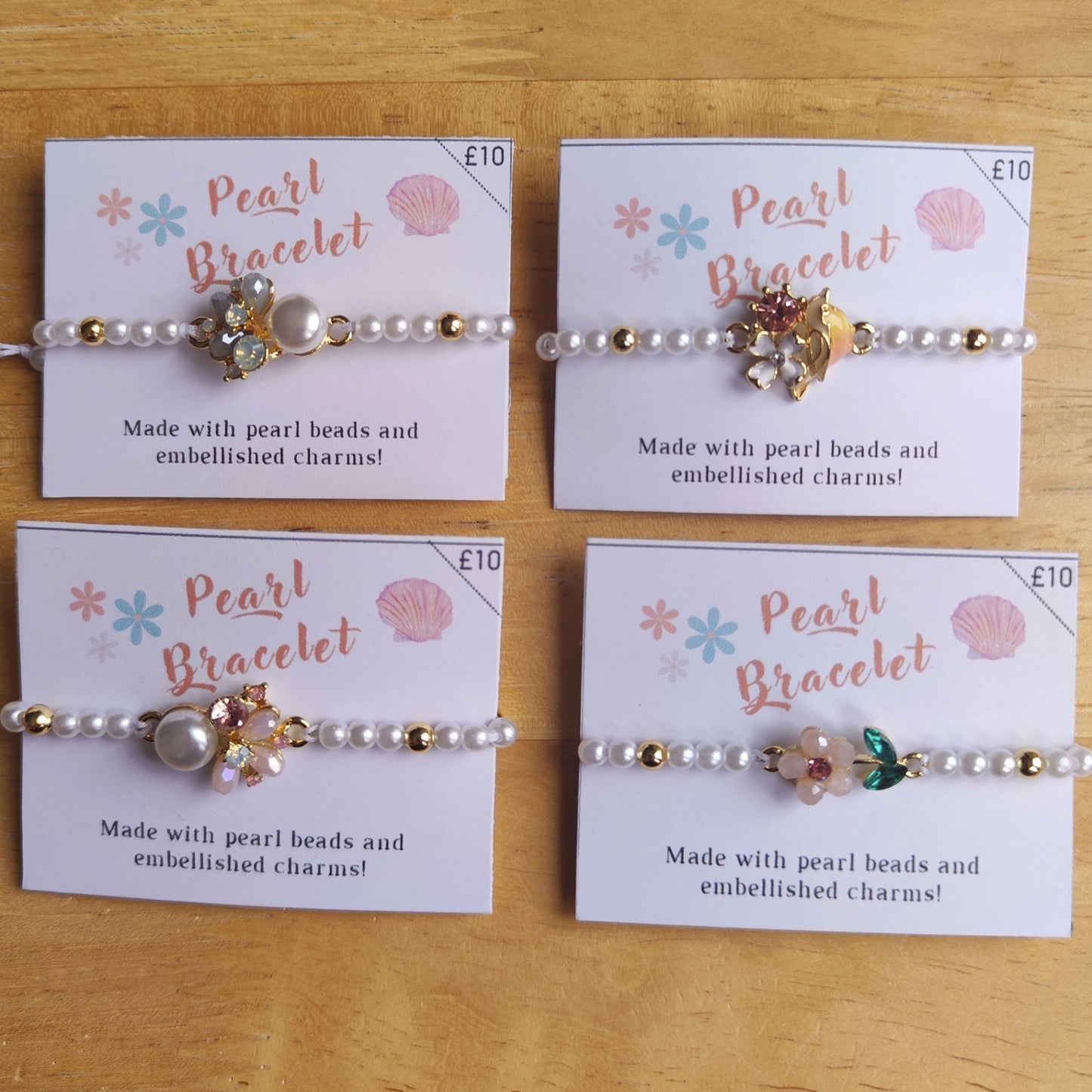 Adjustable Bracelets with Embellished Charms