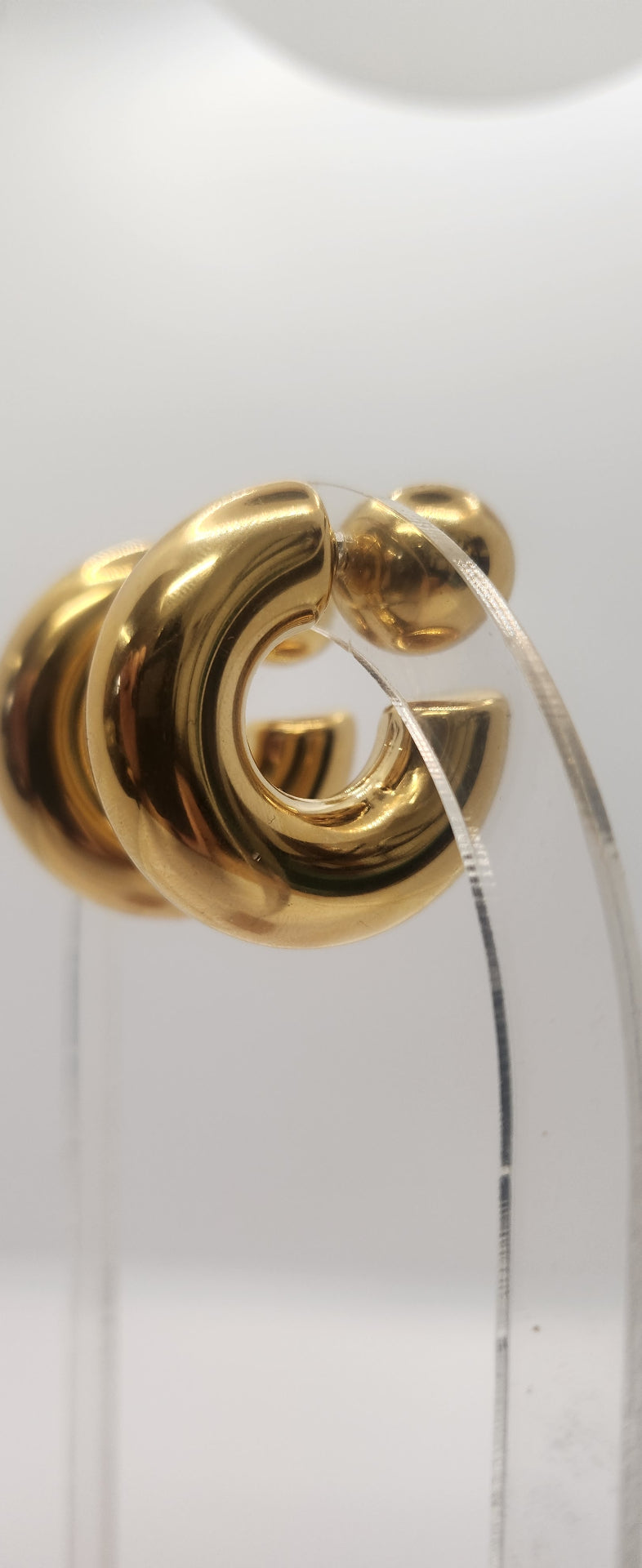 C hoop with ball earrings