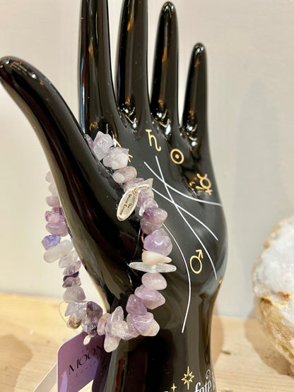 💜 Amethyst Crystal Chip Bracelet
