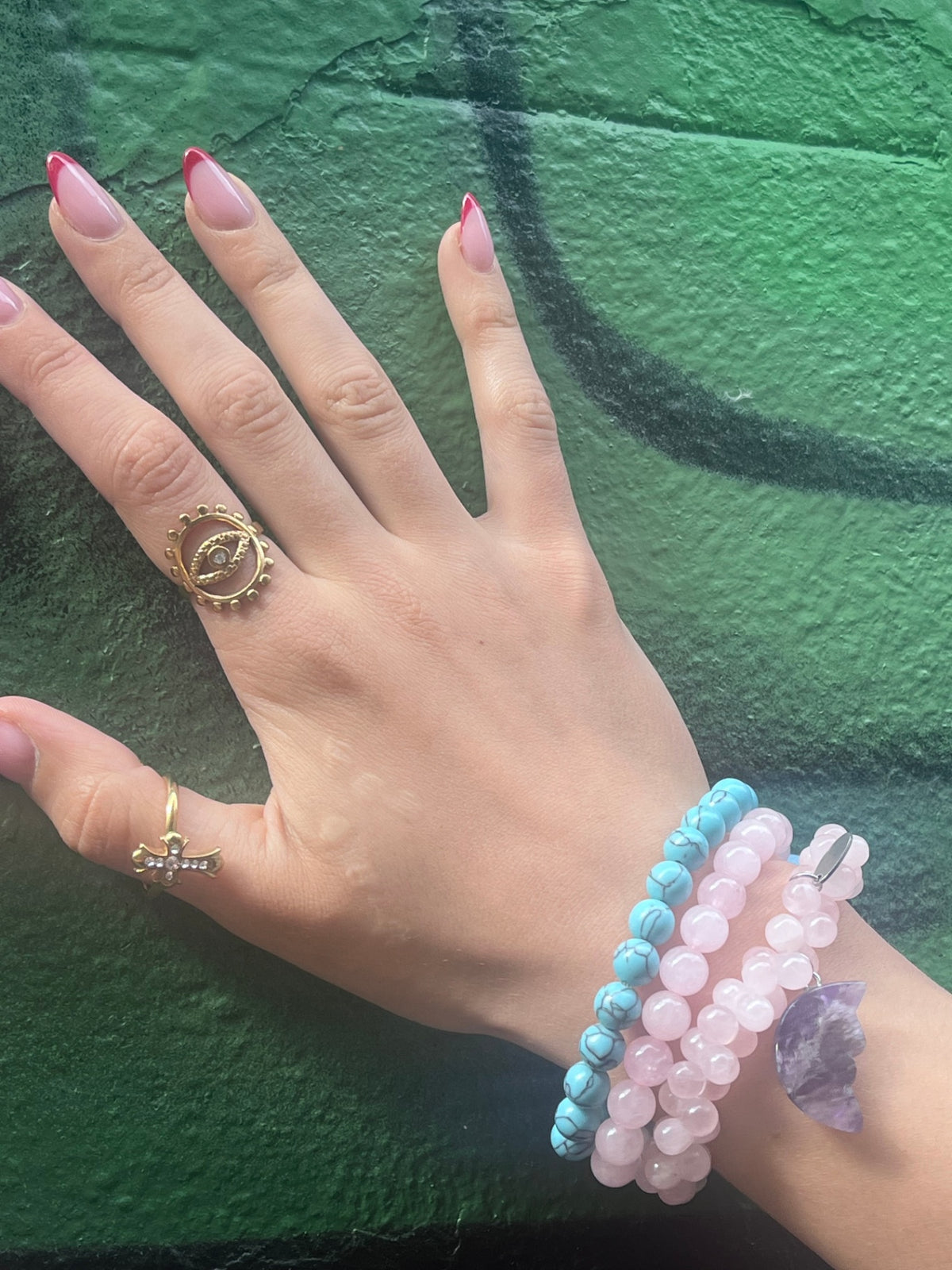 Cosmic Balance Bracelet – Turquoise & Amethyst Moon | Intuition, Healing & Transformation
