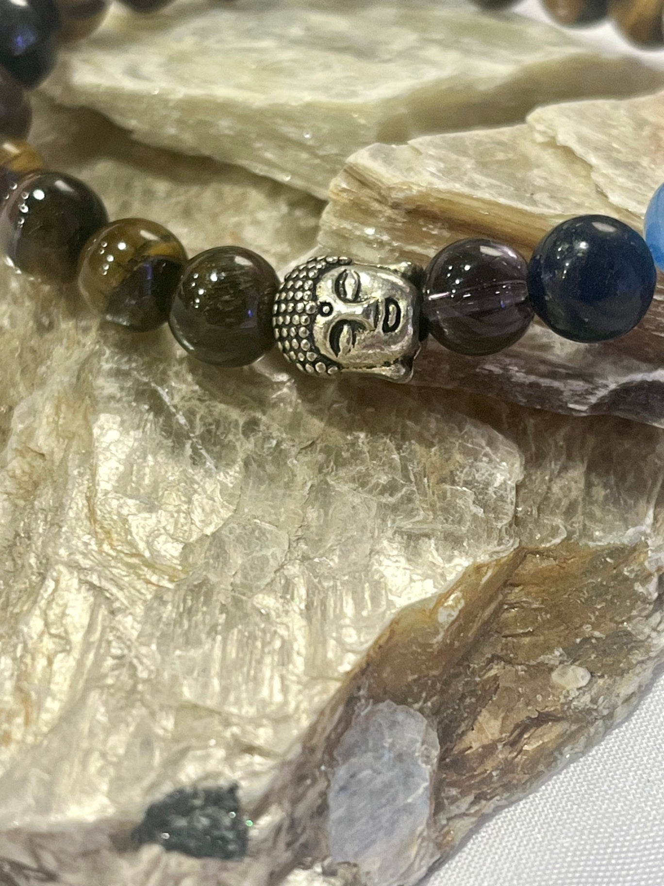 Tiger’s Eye Chakra Bracelet with Buddha Charm