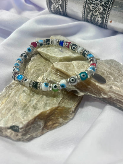 🌈 Multi-Colour Evil Eye Protection Bracelet – Balance • Joy • Universal Energy