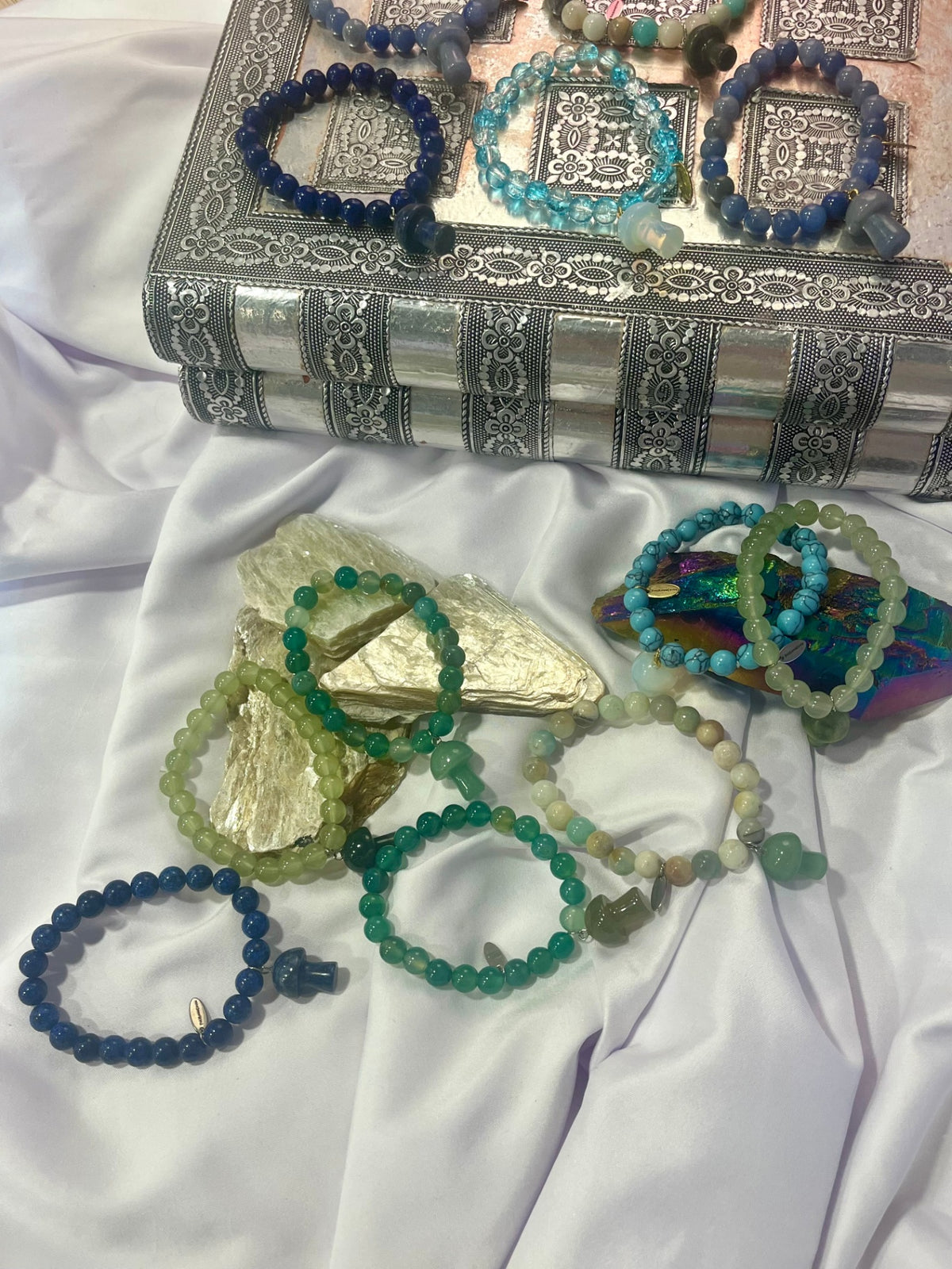 Amazonite Mushroom Bracelet – Calm, Balance & Nature Energy