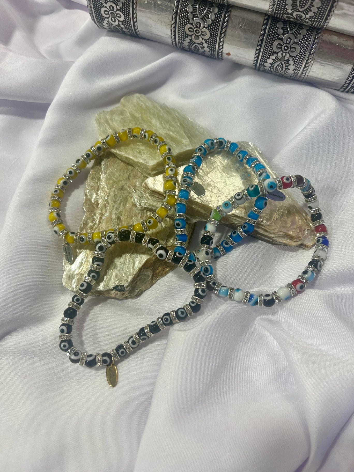 Blue Crystal Lucky Eye Stretch Bracelet