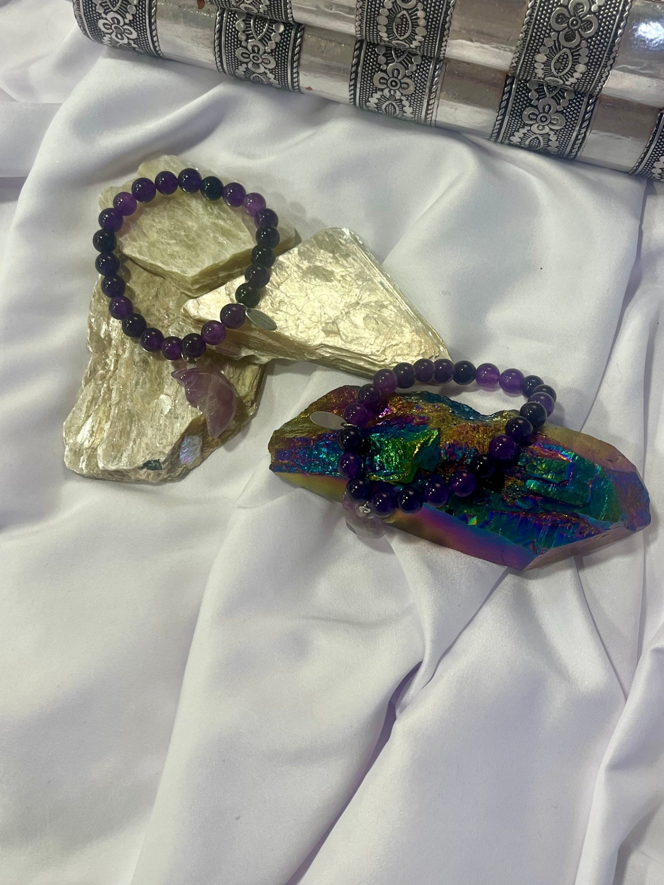 Amethyst Moon Bracelet – Protection, Intuition & Calm Energy