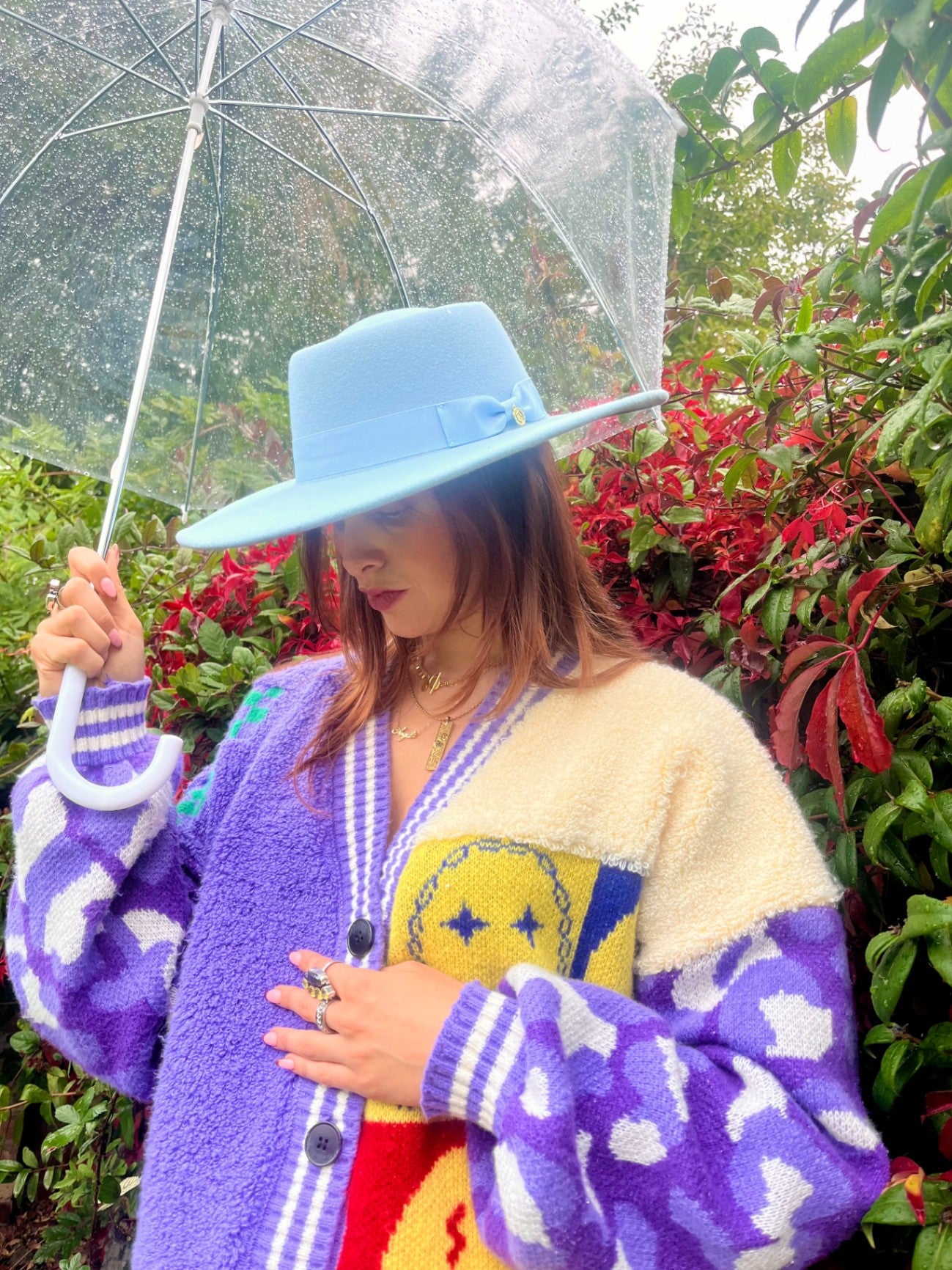 Blue Western Flat Top Hat – Adjustable Large Brim