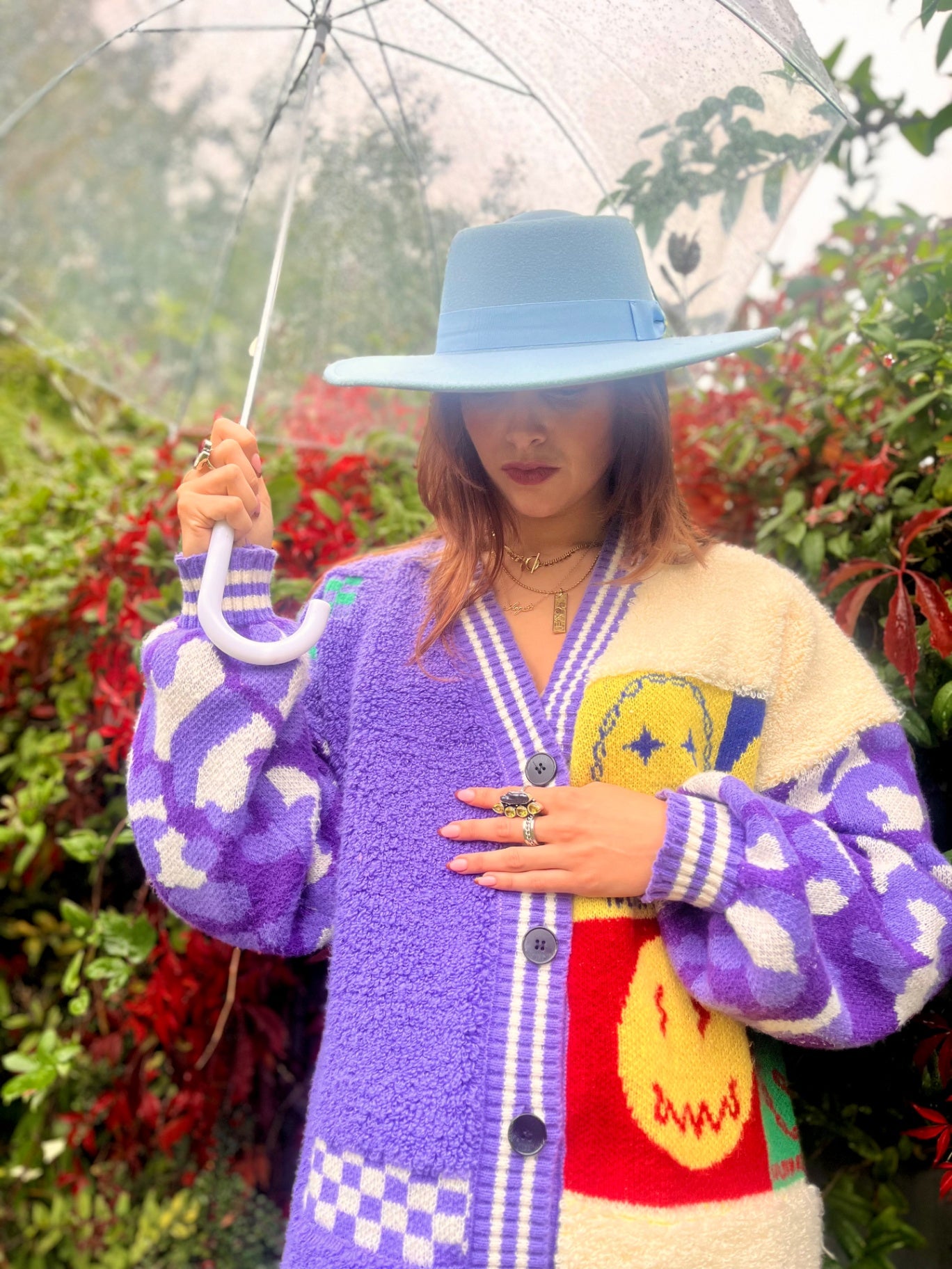 Blue Western Flat Top Hat – Adjustable Large Brim