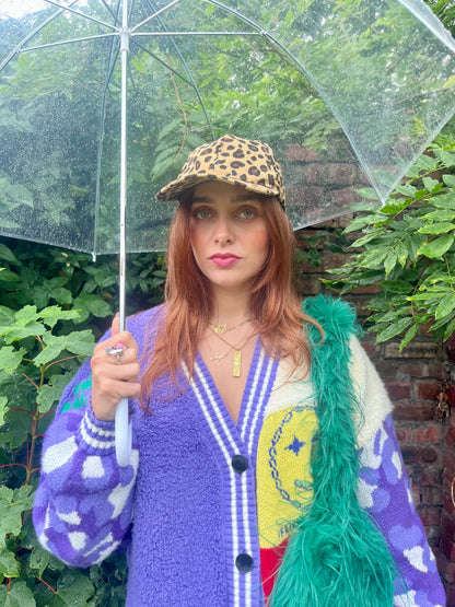 Leopard Print Cord Cap – Adjustable Boho Baseball Hat
