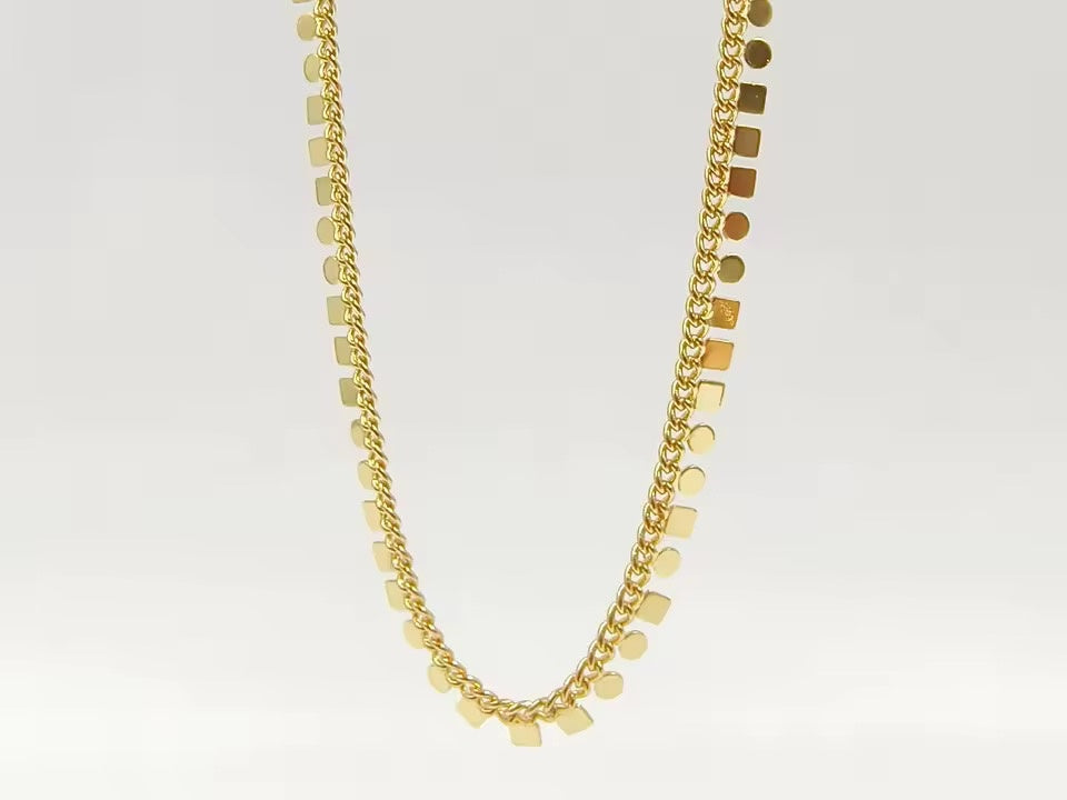 Golden Luna Disc Chain Necklace | Waterproof Gold Charm Collar