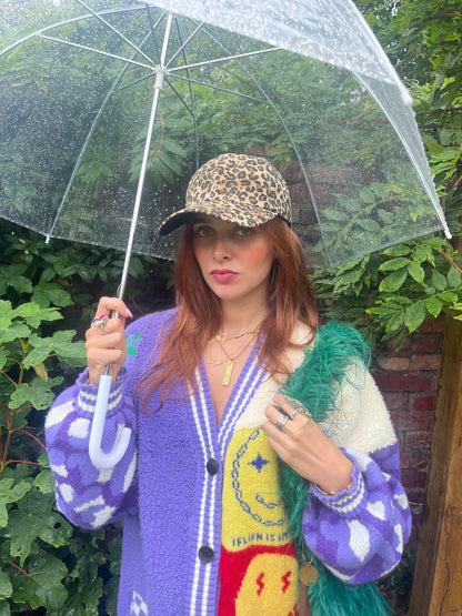 Leopard Print Cord Cap – Adjustable Boho Baseball Hat