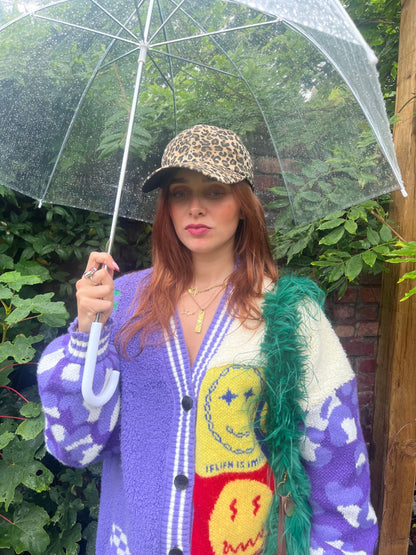 Leopard Print Cord Cap – Adjustable Boho Baseball Hat