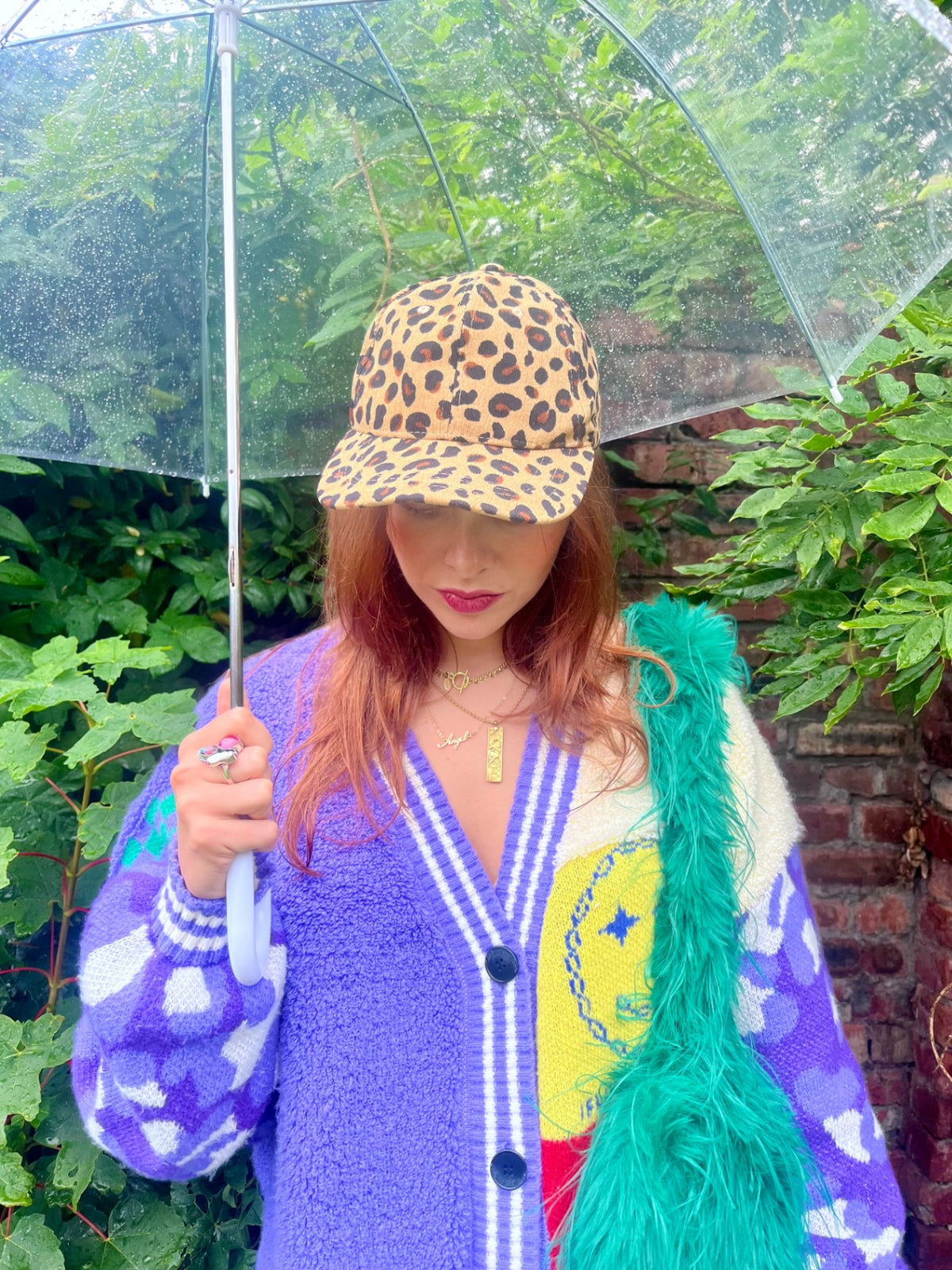Leopard Print Cord Cap – Adjustable Boho Baseball Hat