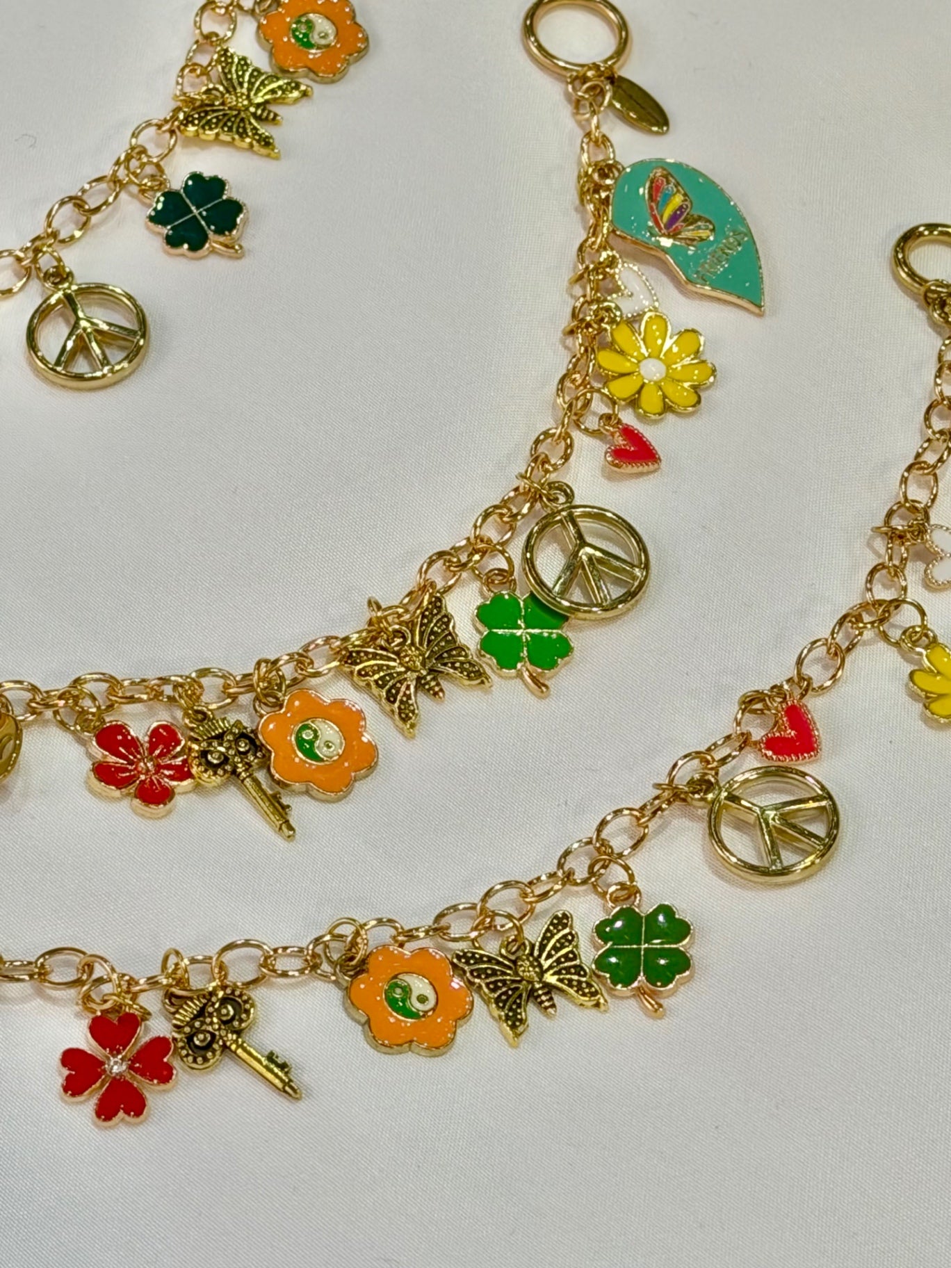 Best Friends Boho Blue Heart Charm Bracelet