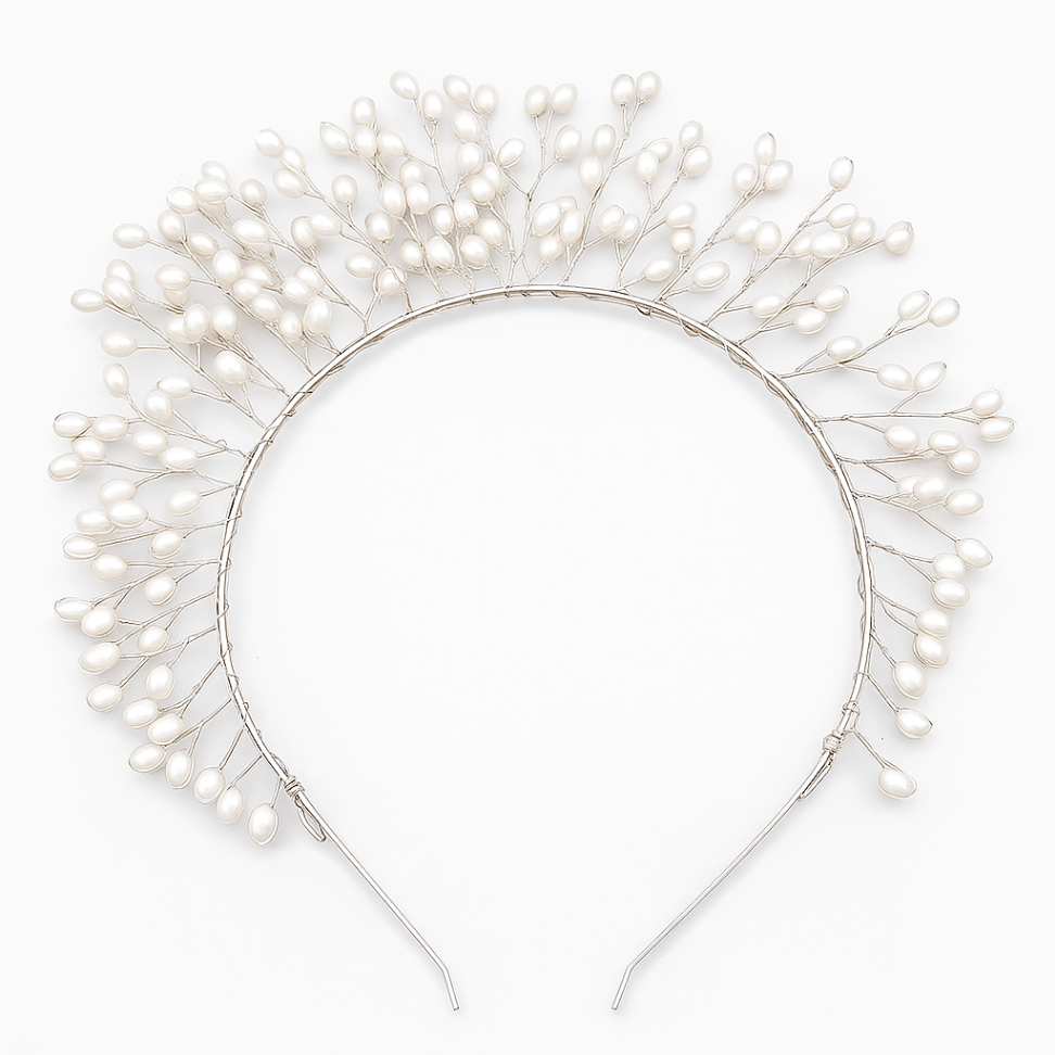 Pearl Silver Wired headband