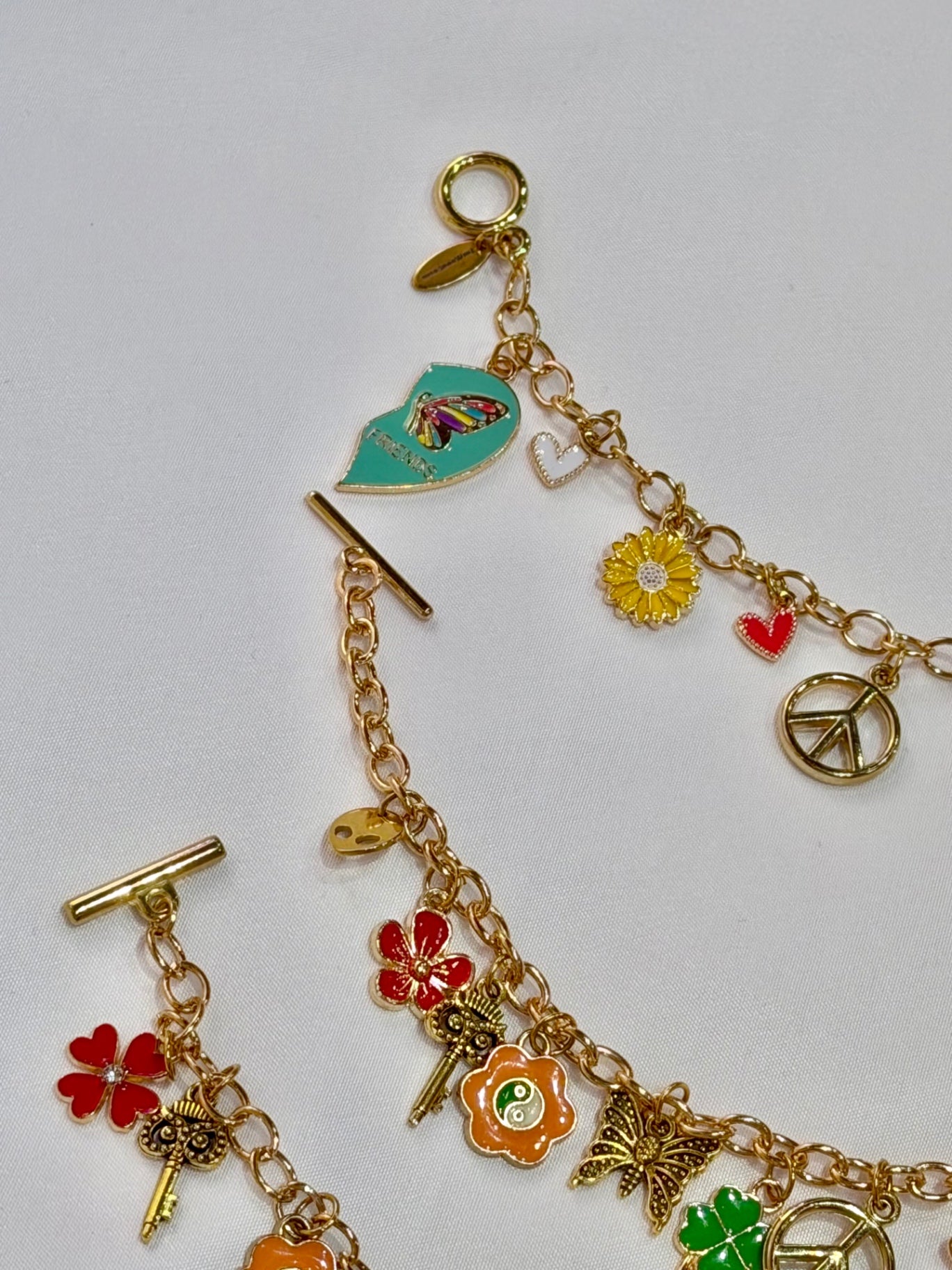 Best Friends Boho Blue Heart Charm Bracelet