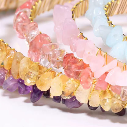 🍓 Strawberry Quartz Crystal Chip Headband