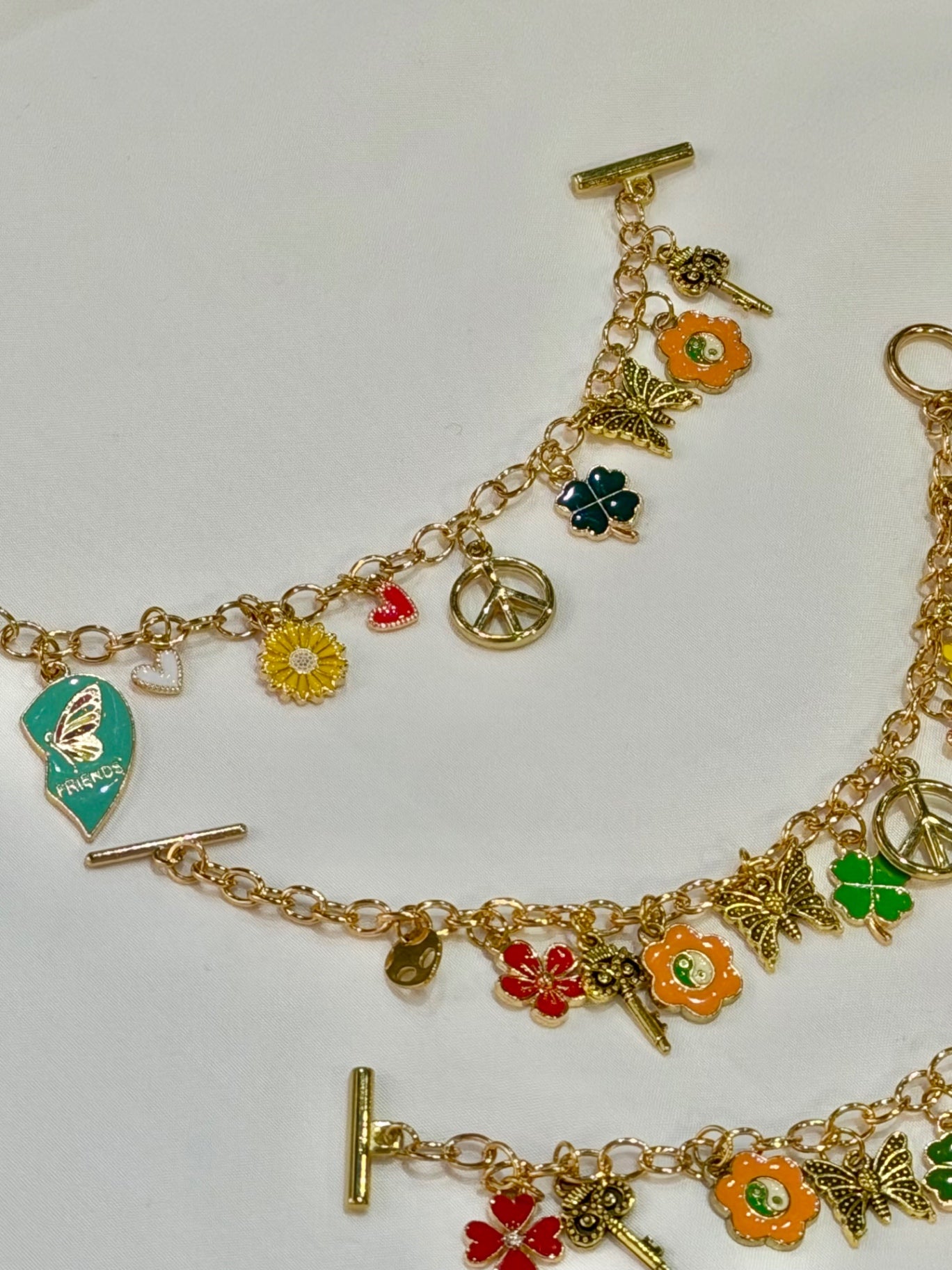 Best Friends Boho Blue Heart Charm Bracelet