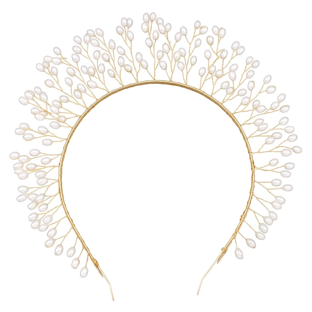 Pearl Gold Wired headband