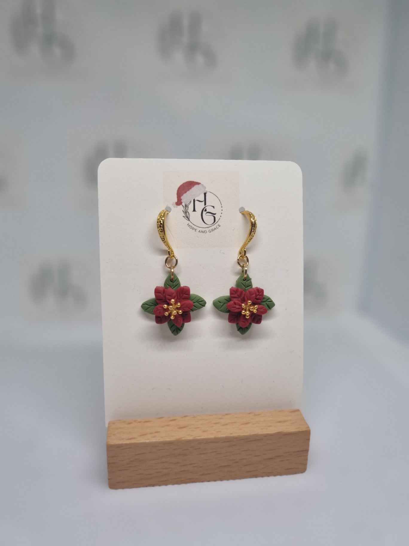 Poinsettia earrings