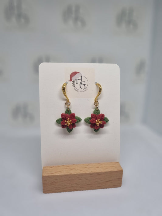 Poinsettia earrings