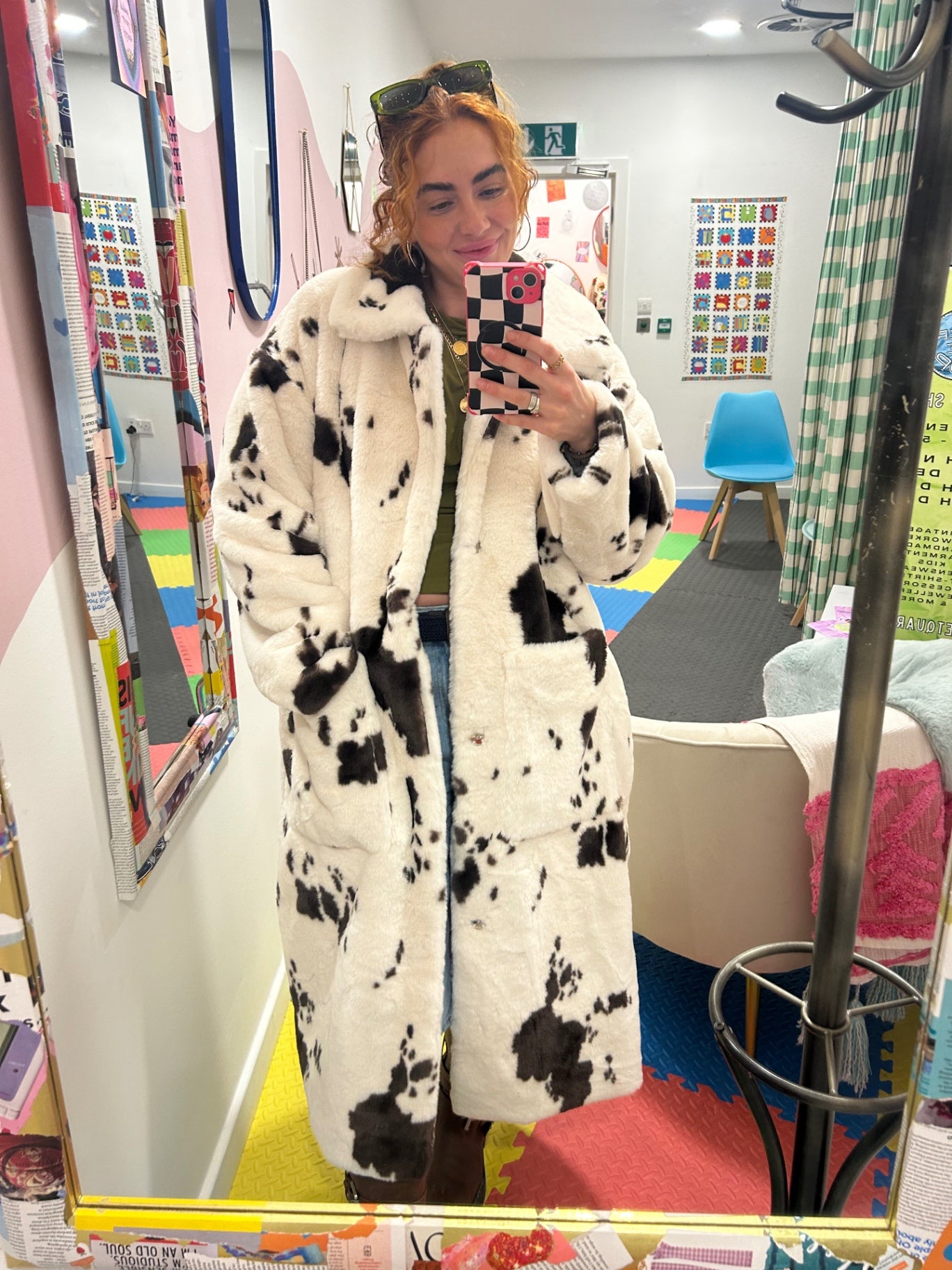 Rabbit Faux Fur Long Coat