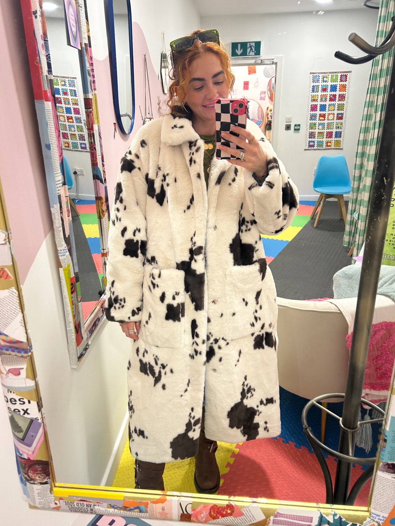 Rabbit Faux Fur Long Coat