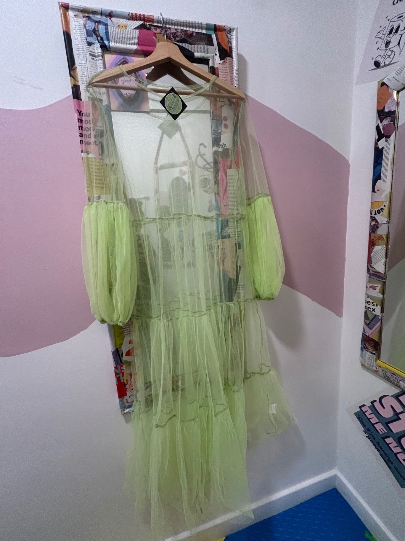 Neon Green Mesh Dress