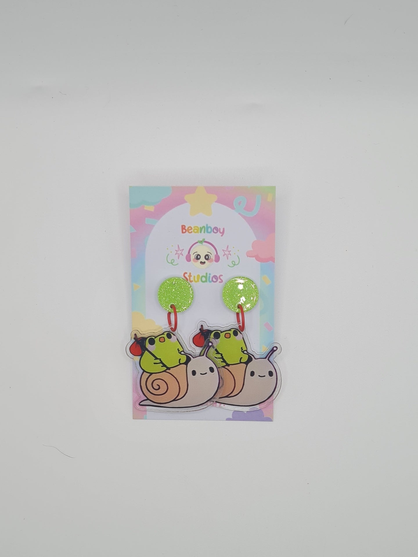 snail frog earrings