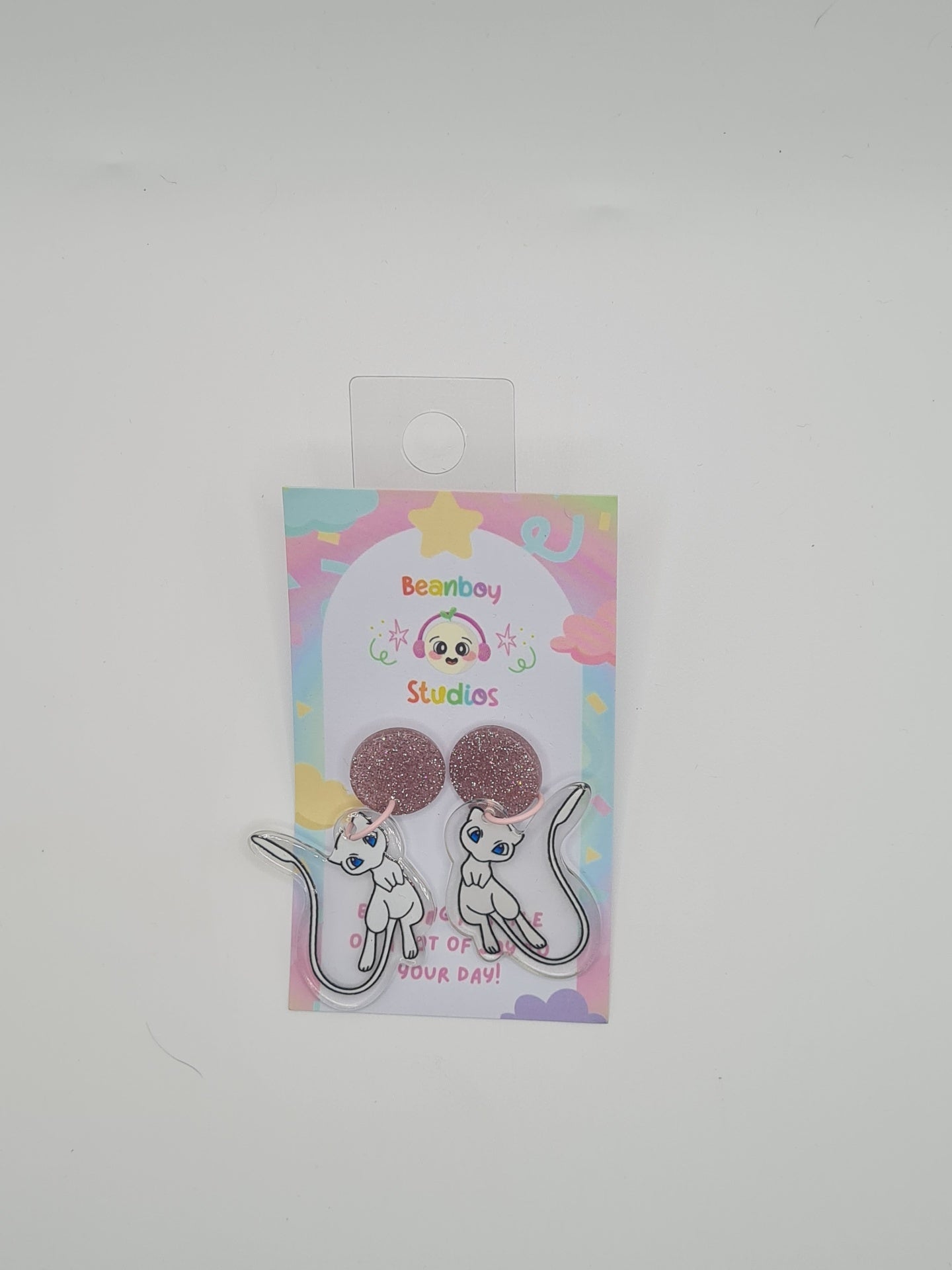 cute white alien earrings