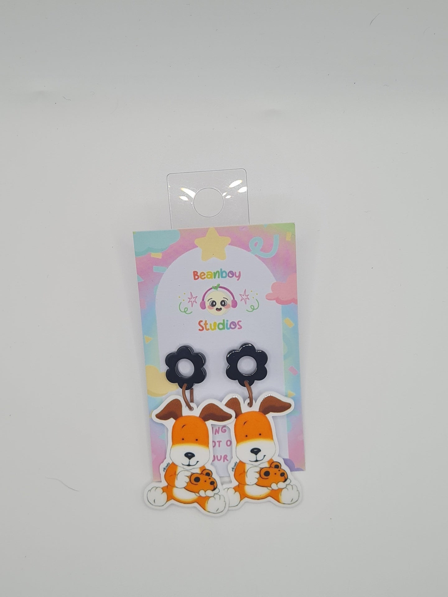 orange dog earrings