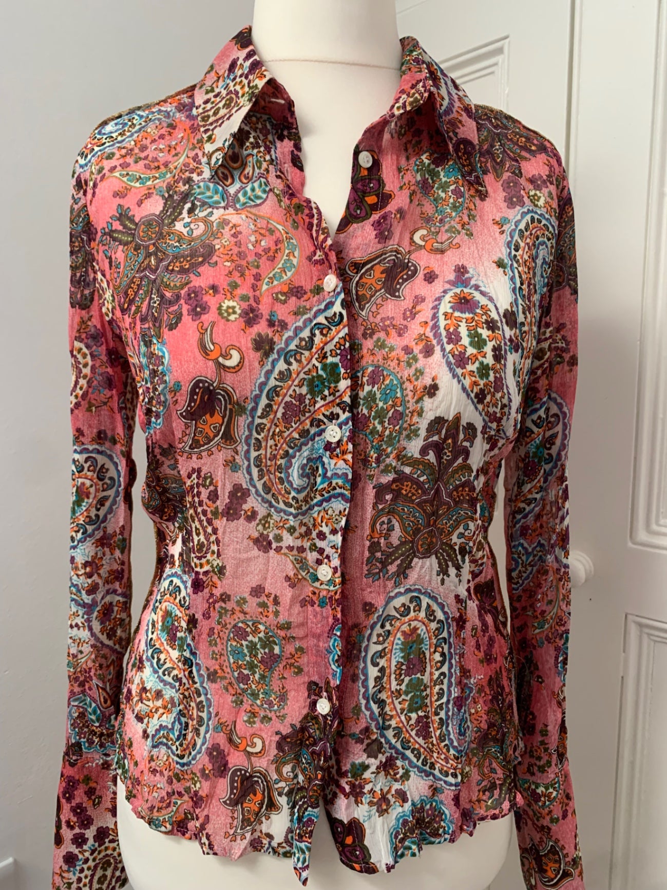 vintage pink paisley shirt