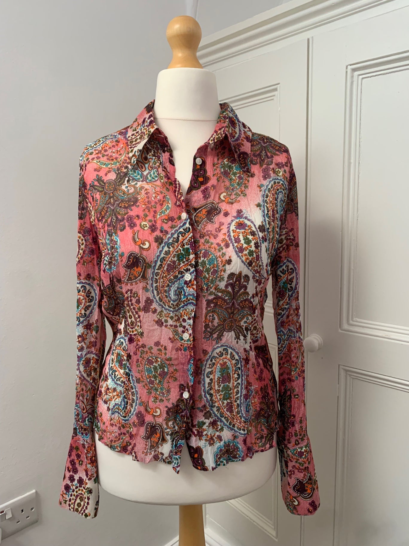 vintage pink paisley shirt