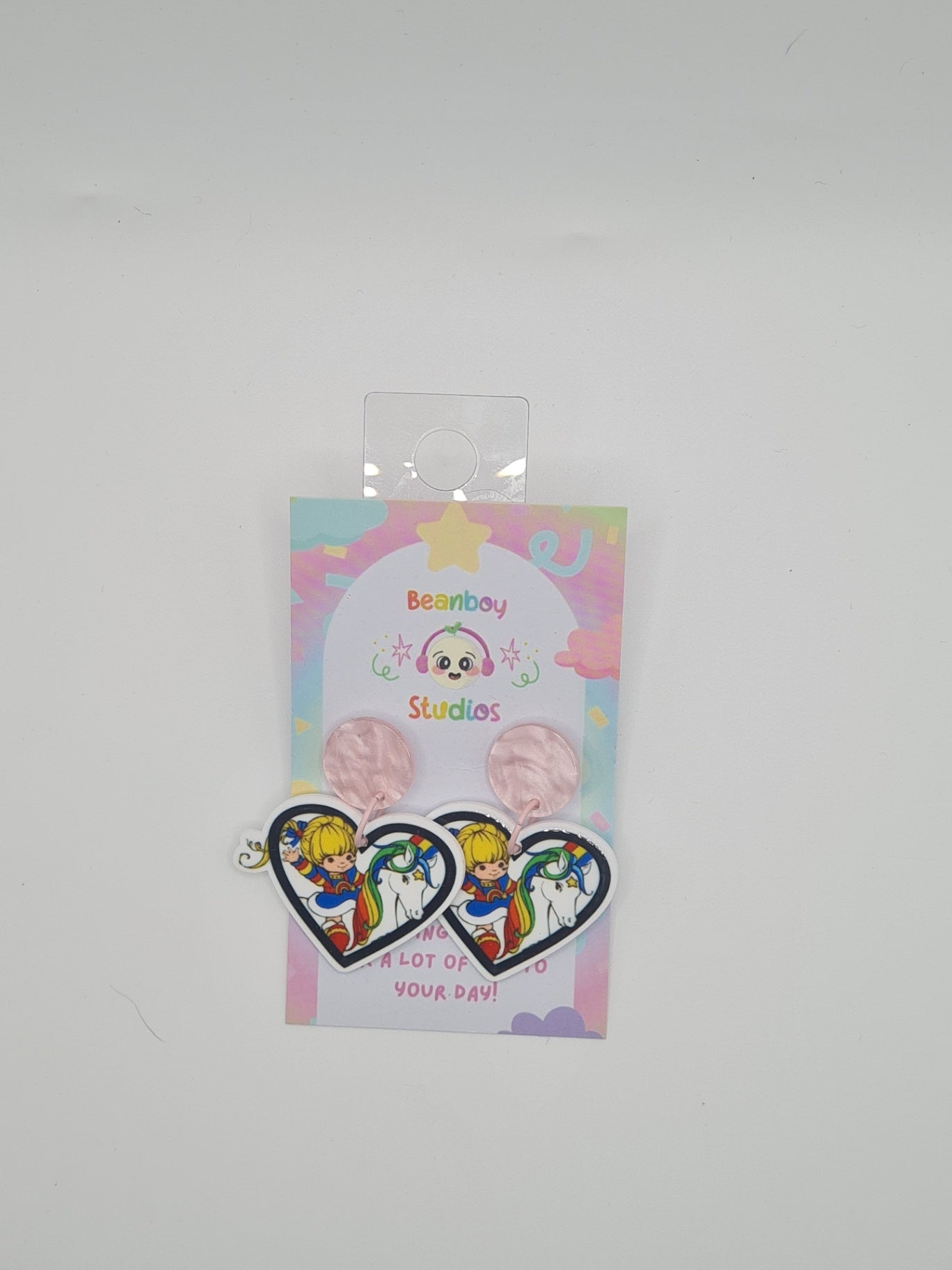 cute rainbow heart earrings