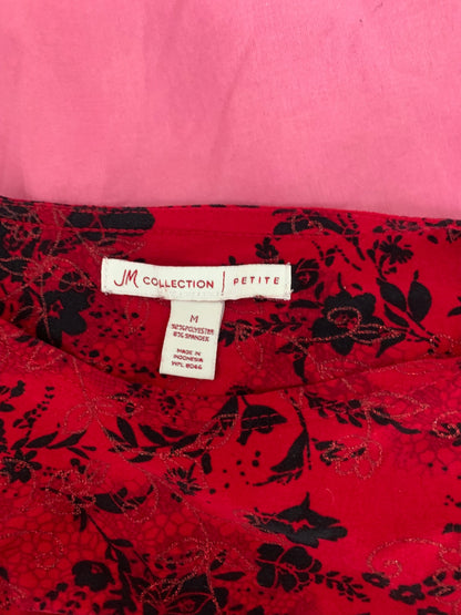 red & black floral top