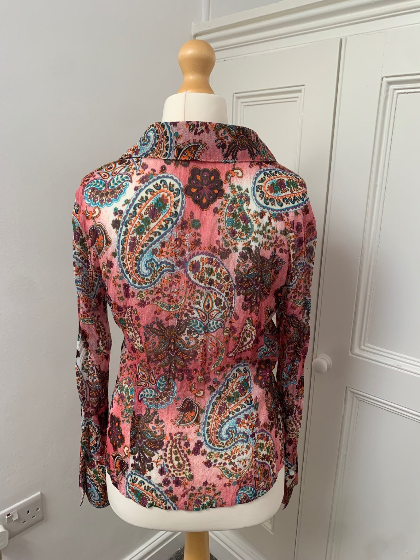 vintage pink paisley shirt