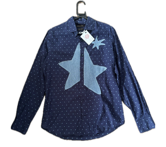 Upcycled polka dot shirt