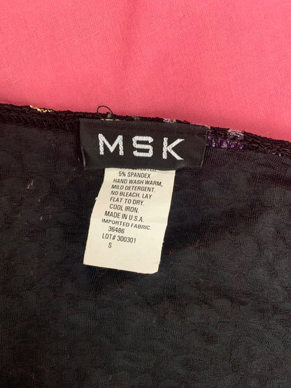 vintage black top with multicoloured flowers 