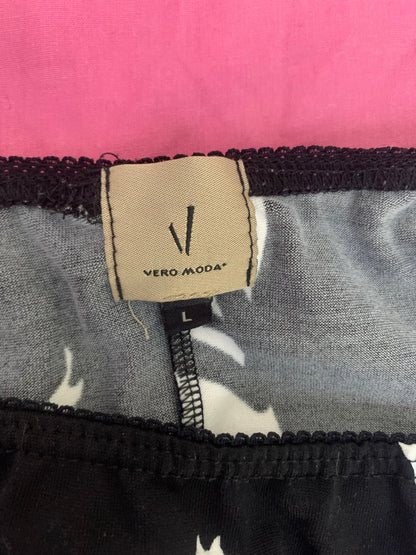 white & black floral midi skirt 