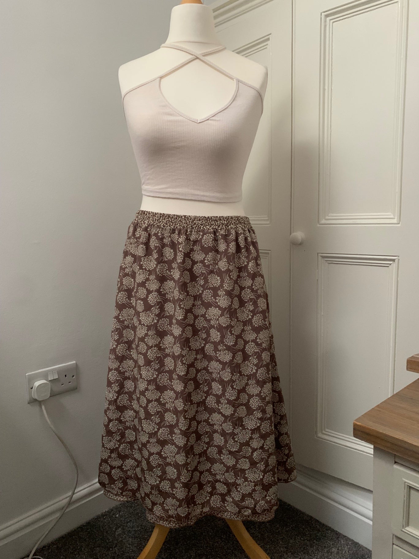 reversible floral skirt