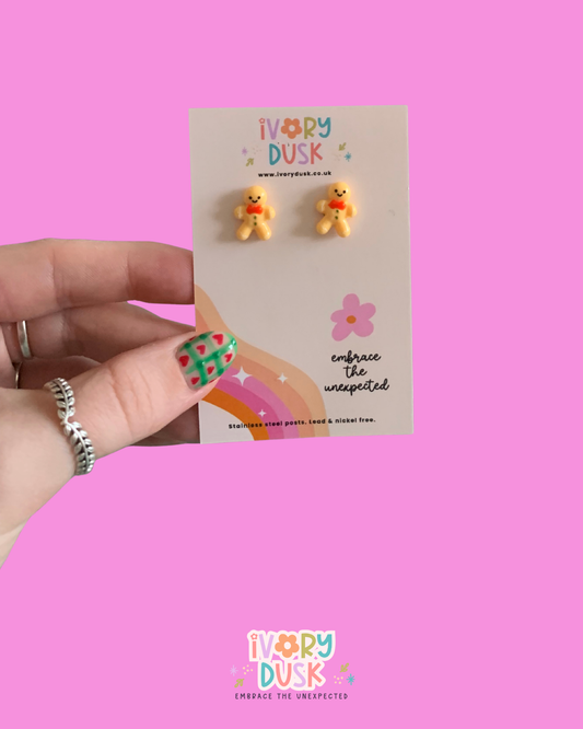 gingerbread stud earrings