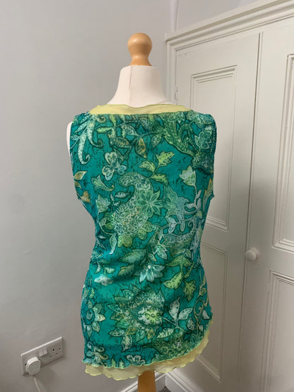 vintage green floral jacqueline riu top